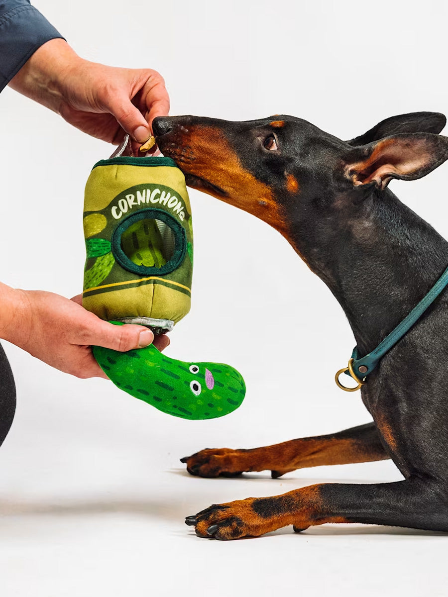 Pet-play-jouet-peluche-chien-Wine-Bar-cornichons