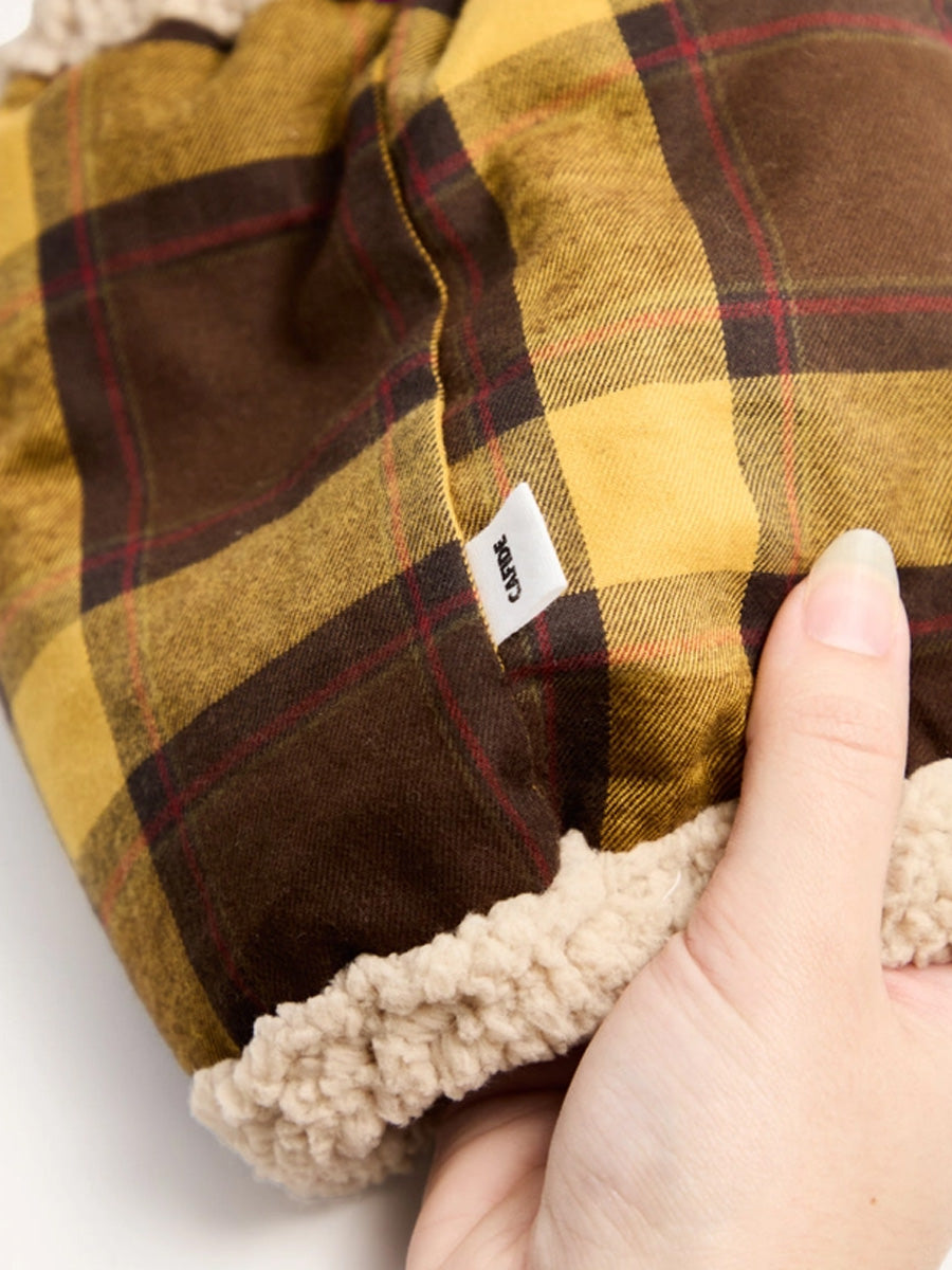 cafide-snood-pour-chien-premium-Olga-jaune-Moutard-Tartan