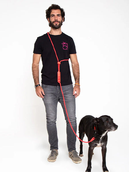 zee-dog-laisse-pour-chien-main-libre-reglable-Neon-Coral